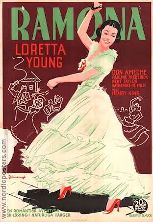 Ramona 1936 movie poster Loretta Young Don Ameche Dance Eric Rohman art