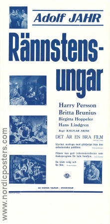 Rännstensungar 1945 movie poster Adolf Jahr Britta Brunius Harry Persson Ragnar Frisk Find more: Stockholm Kids