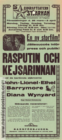 Rasputin and the Empress 1932 movie poster John Barrymore Lionel Barrymore Ethel Barrymore Richard Boleslawski Russia