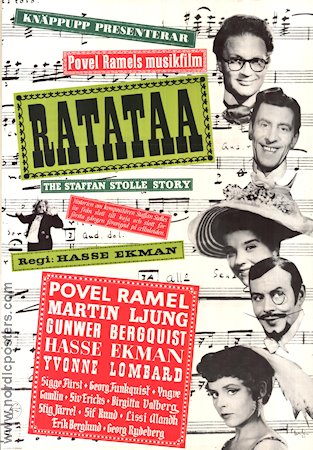 The Staffan Stolle Story 1956 movie poster Povel Ramel Martin Ljung Gunwer Bergquist Hasse Ekman Yvonne Lombard Poster artwork: Yngve Gamlin Musicals