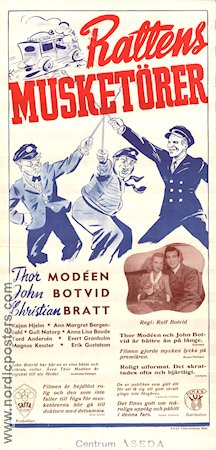 Rattens musketörer 1945 movie poster Thor Modéen John Botvid Christian Bratt Rolf Botvid