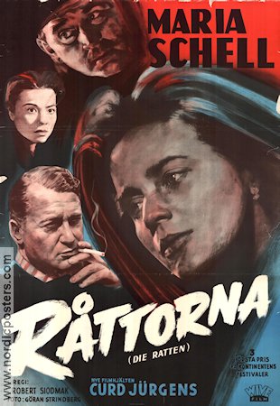 Die Ratten 1955 movie poster Maria Schell Curd Jürgens Smoking