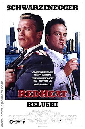 Red Heat 1988 movie poster Arnold Schwarzenegger Jim Belushi Peter Boyle Walter Hill Smoking Guns weapons Russia