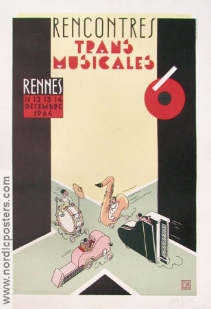 Rencontes trans musicales Rennes 1964 1984 affisch Jazz Affischkonstnär: Joost Swarte Hitta mer: Lithography Hitta mer: Signed poster