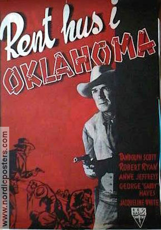 Rent hus i Oklahoma 1948 poster Randolph Scott Robert Ryan Anne Jeffreys Ray Enright