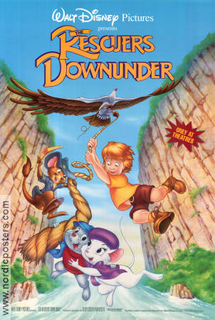 The Rescuers Down Under 1990 movie poster Bob Newhart Hendel Butoy Animation Country: Australia