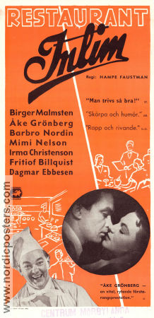 Restaurant Intim 1950 poster Åke Grönberg Hampe Faustman