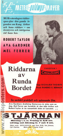 Riddarna av runda bordet 1953 poster Robert Taylor Ava Gardner Mel Ferrer Richard Thorpe Äventyr matinée