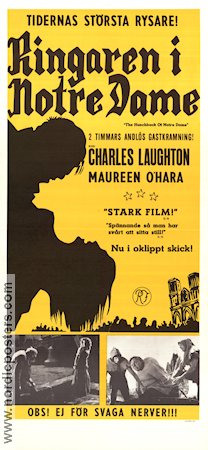 The Hunchback of Notre Dame 1939 movie poster Charles Laughton Maureen O´Hara Cedric Hardwicke William Dieterle