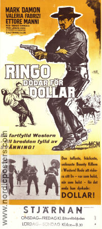 Ringo dödar för dollar 1966 poster Mark Damon Valeria Fabrizi Franco De Rosa Sergio Corbucci Affischkonstnär: Walter Bjorne