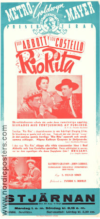 Rio Rita 1942 movie poster Bud Abbott Lou Costello Kathryn Grayson S Sylvan Simon