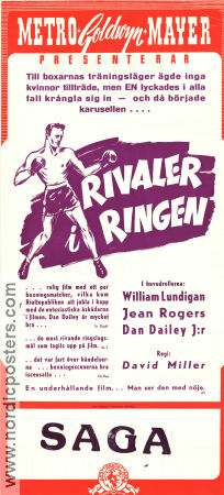 Sunday Punch 1942 movie poster William Lundigan Jean Rogers Dan Dailey David Miller Boxing