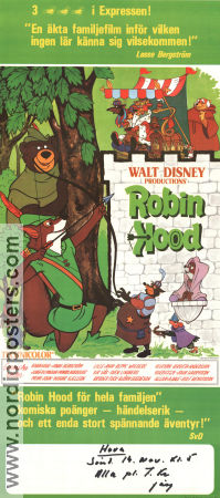 Robin Hood Disney 1973 poster Brian Bedford Wolfgang Reitherman Animerat