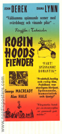 Robin Hoods fiender 1950 poster John Derek Diana Lynn George Macready Gordon Douglas Äventyr matinée