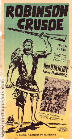 Robinson Crusoe 1954 movie poster Dan O´Herlihy Jaime Fernndez Felipe de Alba Luis Bunuel