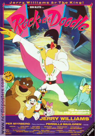 Rock a Doodle 1991 movie poster Jerry Williams Glen Campbell Don Bluth Animation Rock and pop