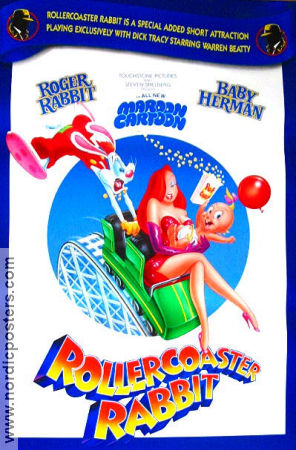 Rollercoaster Rabbit 1990 movie poster Charles Fleischer Roger Rabbit Frank Marshall Animation