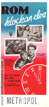 Rom klockan elva 1952 poster Lucia Bose Carla Del Poggio Maria Grazia Francia Giuseppe De Santis