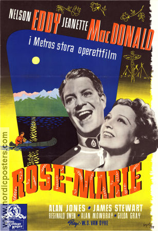 Rose-Marie 1936 movie poster Jeanette MacDonald Nelson Eddy Reginald Owen WS Van Dyke Mountains Musicals