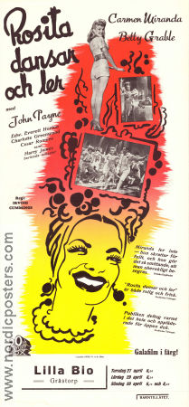 Rosita dansar och ler 1942 poster Betty Grable Carmen Miranda John Payne Irving Cummings Musikaler