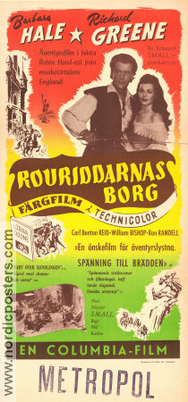 Rovriddarnas borg 1951 poster Barbara Hale Richard Greene Carl Benton Reid Phil Karlson Äventyr matinée