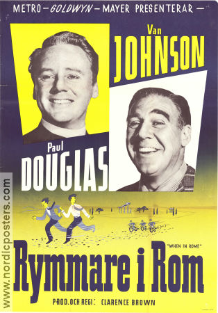 When in Rome 1952 movie poster Van Johnson Paul Douglas Joseph Calleia Clarence Brown