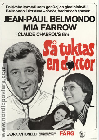 Docteur Popaul 1972 movie poster Jean-Paul Belmondo Mia Farrow Claude Chabrol