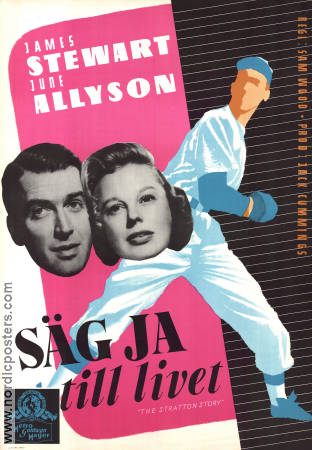 The Stratton Story 1949 movie poster James Stewart June Allyson Sam Wood Sports