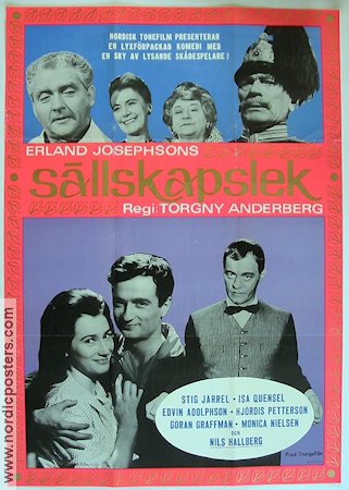 Sällskapslek 1963 movie poster Stig Järrel Nils Hallberg Monica Nielsen Isa Quensel Torgny Anderberg