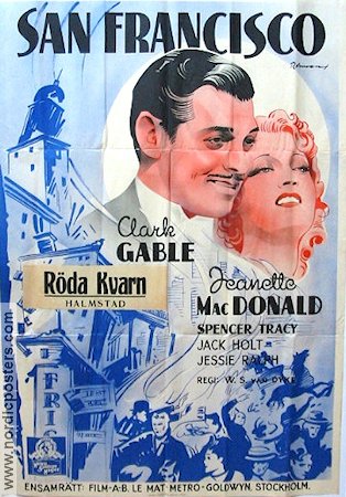 San Francisco 1936 movie poster Clark Gable Jeanette MacDonald WS Van Dyke Eric Rohman art