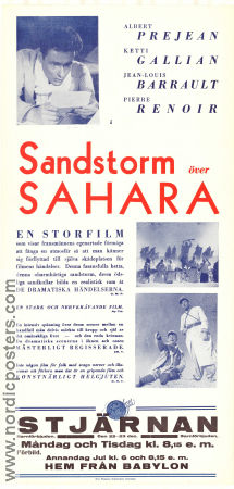 Sandstorm över Sahara 1938 poster Ketti Gallian Albert Préjean Pierre Renoir Pierre Billon