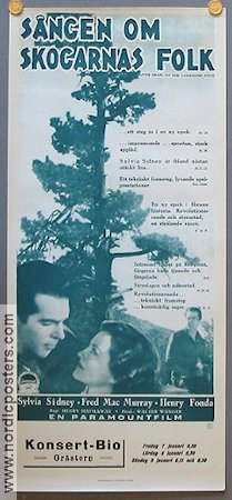 The Trail of the Lonesam Pine 1936 movie poster Sylvia Sidney Fred MacMurray Henry Fonda
