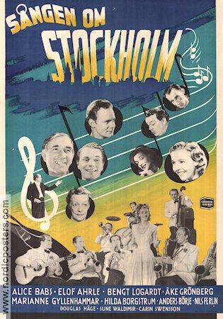 Sången om Stockholm 1947 movie poster Alice Babs Elof Ahrle Bengt Logardt Find more: Stockholm