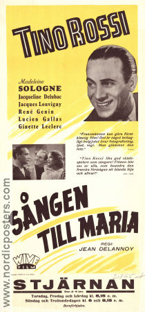 Sången till Maria 1942 poster Tino Rossi Jacqueline Delubac Ginette Leclerc Jean Delannoy