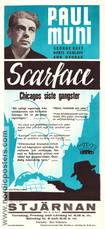 Scarface 1932 movie poster Paul Muni Ann Dvorak George Raft Howard Hawks