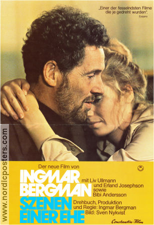 Szenen einer Ehe 1973 movie poster Liv Ullmann Erland Josephson Bibi Andersson Ingmar Bergman From TV