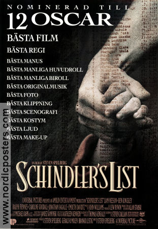 Schindler´s List 1993 movie poster Liam Neeson Ralph Fiennes Ben Kingsley Steven Spielberg Find more: Nazi