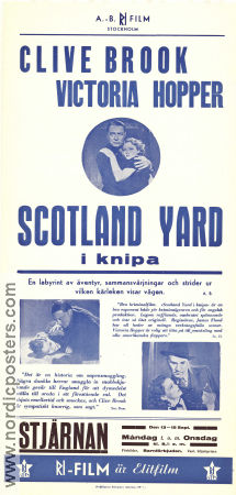 Scotland Yard i knipa 1936 poster Clive Brook Victoria Hopper Nora Swinburne James Flood