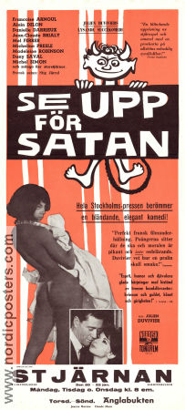 Se upp för satan 1962 poster Francoise Arnoul Charles Aznavour Jean-Claude Brialy Julien Duvivier