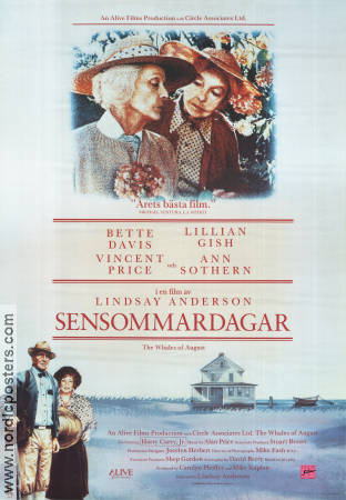 The Whales of August 1988 poster Bette Davis Lindsay Anderson