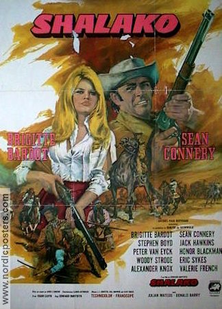 Shalako 1968 movie poster Sean Connery Brigitte Bardot Stephen Boyd Edward Dmytryk Mountains