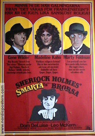 Sherlock Holmes smarta brorsa 1976 movie poster Marty Feldman Gene Wilder Madeline Kahn Find more: Sherlock Holmes