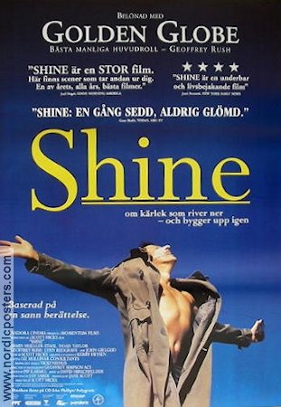 Shine 1996 poster Geoffrey Rush Scott Hicks