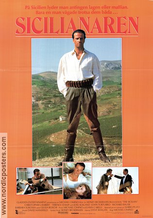 The Sicilian 1987 movie poster Christopher Lambert Terence Stamp Joss Ackland Michael Cimino