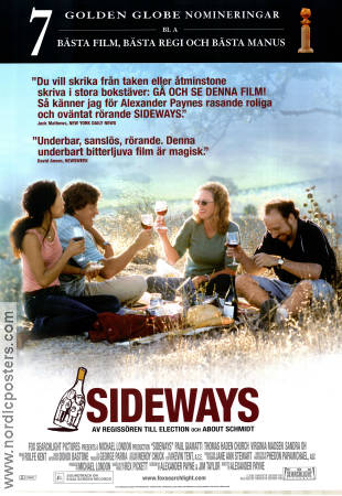 Sideways 2004 movie poster Paul Giamatti Thomas Haden Church Virginia Madsen Alexander Payne