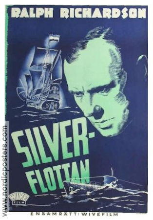 Silverflottan 1943 poster Ralph Richardson Googie Withers Esmond Knight Vernon Sewell Skepp och båtar