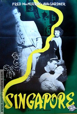 Singapore 1947 movie poster Fred MacMurray Ava Gardner Asia