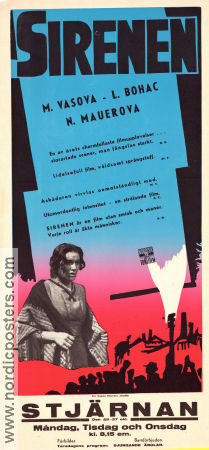 Sirenen 1947 poster Marie Vasova Ladislav Bohac Oleg Reif Karel Stekly Filmen från: Czechoslovakia