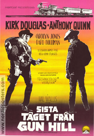 Sista tåget från Gun Hill 1959 poster Kirk Douglas Anthony Quinn Carolyn Jones John Sturges Tåg