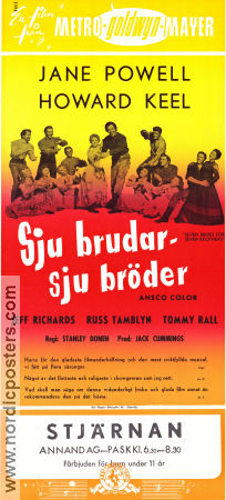 Sju brudar sju bröder 1954 poster Jane Powell Howard Keel Jeff Richards Stanley Donen Musikaler